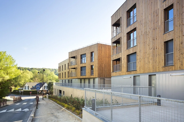 32 social housing units  / Atelier Téqui Architects - Exterior Photography, Social Housing, Facade, Fence