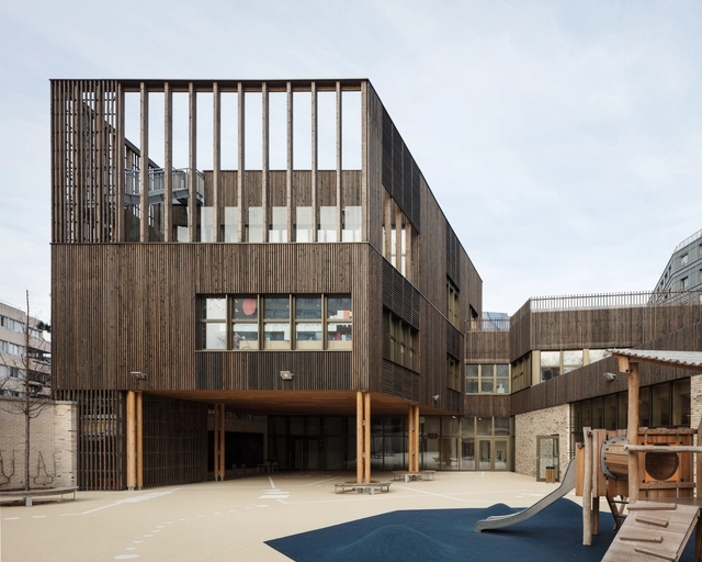 圣女贞德托儿所  / La Architectures + Atelier Desmichelle Architecture - 建筑图, 小学及初中, 表皮