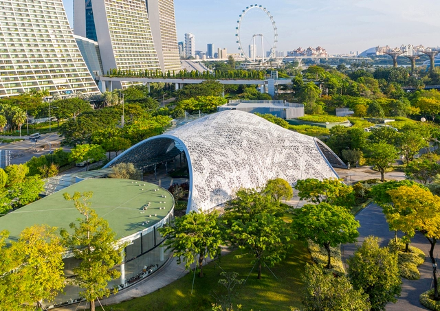 湿热地区的绿洲，湾前展亭 / SUTD Advanced Architecture Laboratory - 建筑图, 公共建筑, 花园, 城市