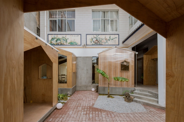 屿弎咖啡馆 / 边缘计划建筑工作室 - 室内图, 咖啡店室内设计, 庭院, 表皮, 拱, 梁