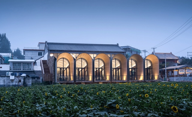 Sala de Estar da Aldeia Tiangang / SYN Architects China - Fotografia de Exterior, Interiores Comerciais, Fachada, Arco