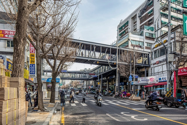 韩国城市层次，位于街道上空 / modostudio - 建筑图, 人行桥, 表皮