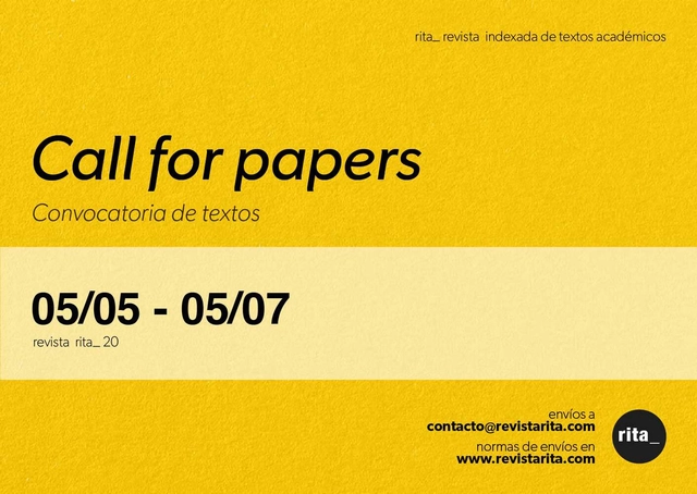 Revista rita_20: Convocatoria de textos académicos - Imagen Principal