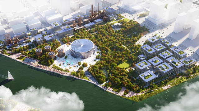 MVRDV transforma una antigua refinería de petróleo en un parque cultural de energía neutra en Hangzhou, China - Imagen Principal