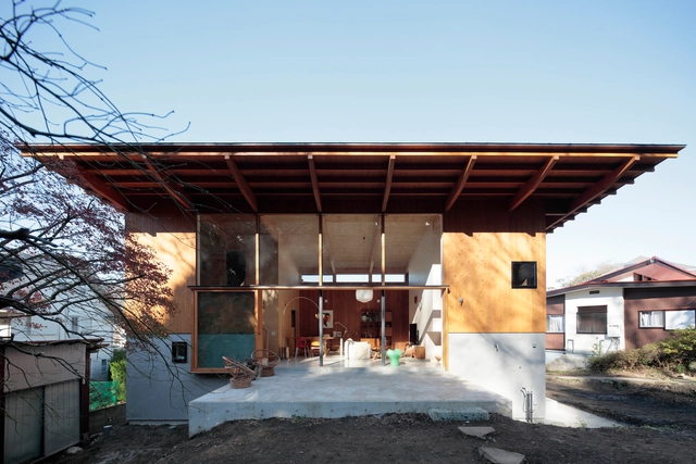 Casa en Hayama / Takanori Ineyama Architects - Fotografía exterior, Casas, Fachada, Fijación Vigas, Puerta