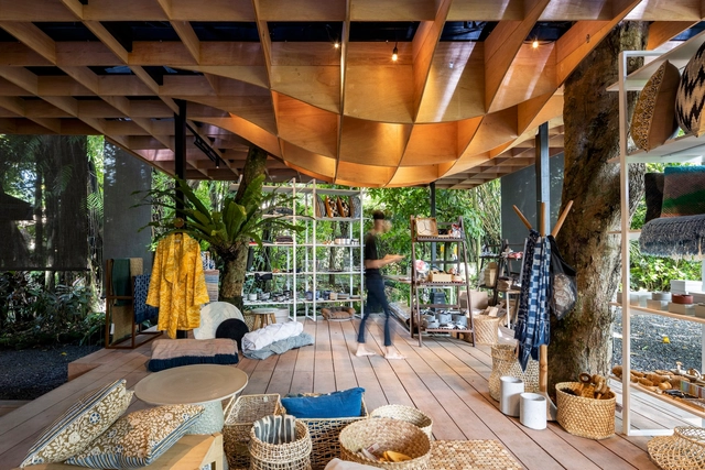 Jia Pavilion / DDAP Architect - Interior Photography, Pavilion, Beam, Table, Lighting, Chair