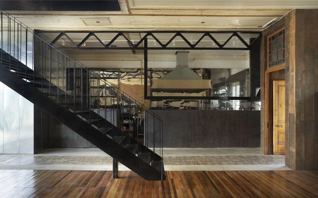Montt 727 Restoration / Fantuzzi + Rodillo Arquitectos - Interior Photography, Restoration, Stairs, Beam, Handrail