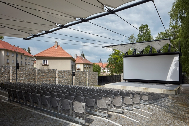 Open-Air Cinema Prachatice / Mimosa architects - Exterior Photography, Cinema, Facade, Chair