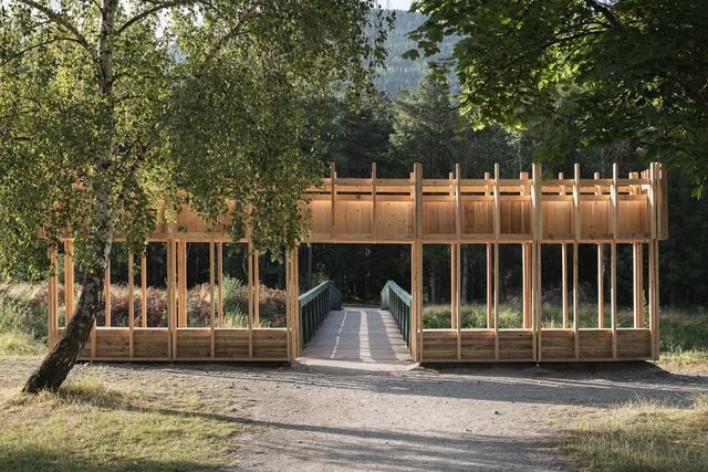 Faille Cachée des Marais Park Entrance / Martin Gaufryau + Quentin Barthe + Tom Patenotte - Exterior Photography, Installations & Structures, Garden, Facade, Door, Forest