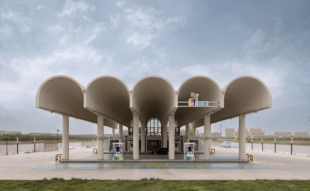 Pabellón del gas HELLO / SITUATE Architecture - Fotografía exterior, Gasolinera, Fachada