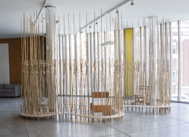 Atomizing the Free Plan Installation / Alsar Atelier - Exterior Photography, Small Scale, Fence, Facade, Door, Chair