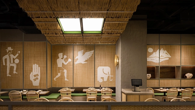 SOI 22泰式餐厅 / ATELIER XU - 室内图, 餐饮建筑, 厨房, 表皮, 桌子, 灯, 椅子