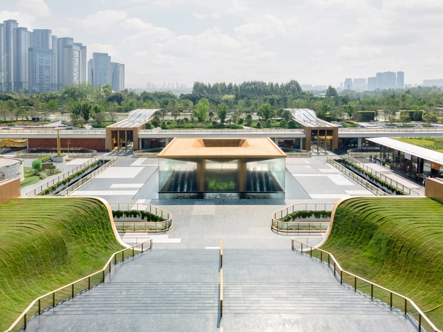 Centro comercial SKP Chengdu / Sybarite - Fotografía exterior, Interiores Comerciales, Jardín, Fachada, Urbano