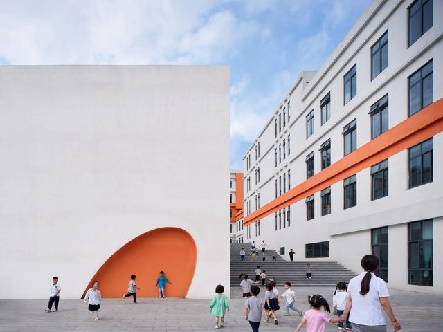 Pony School / L&M Design Lab - Exterior Photography, Elementary & Middle School, Facade