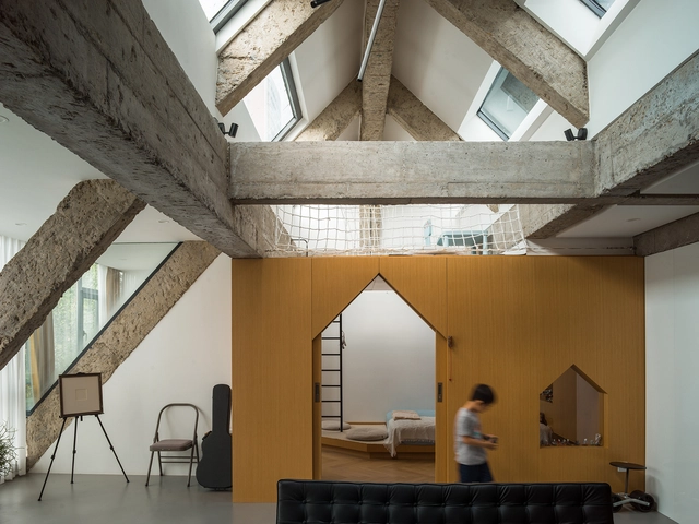 Casa Liang / Atelier ArchFAN - Fotografía interior, Interiores De Casas, Fijación Vigas, Fachada, Puerta, Sillas