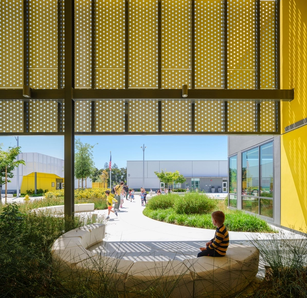  Agnews K12 Campus / LPA - Exterior Photography, High School, Garden, Facade, Lighting