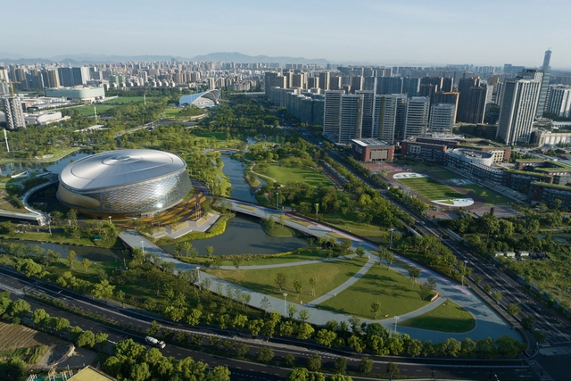 Parque dos Jogos Asiáticos projetado pela Archi-Tectonics repensa o futuro ecológico de Hangzhou - Imagem de Destaque