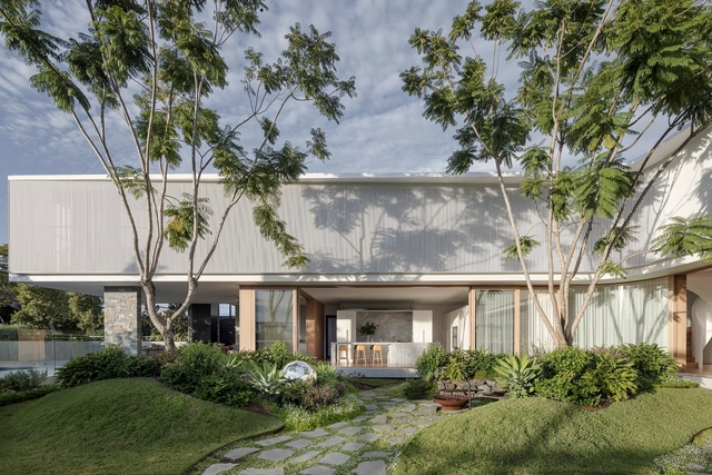 Casa Boomerang / Joe Adsett Architects - Fotografía exterior, Casas, Jardín, Puerta, Fachada
