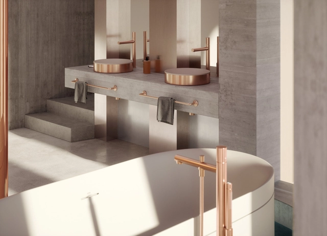Geometric Shapes and Metallic Accents: A Timeless Approach to Bathroom Design - Featured Image