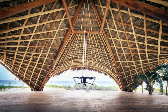 Maya Shala / Toh Balam - Interior Photography, Hospitality Architecture, Arch, Facade, Beam, Lighting
