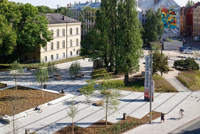 Daile Theatre Square Refurbishment / MADE arhitekti - Exterior Photography, Renovation, Garden, Facade