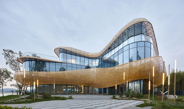 White Crane Lake Visitor Center / Archperience - Exterior Photography, Public Architecture, Facade