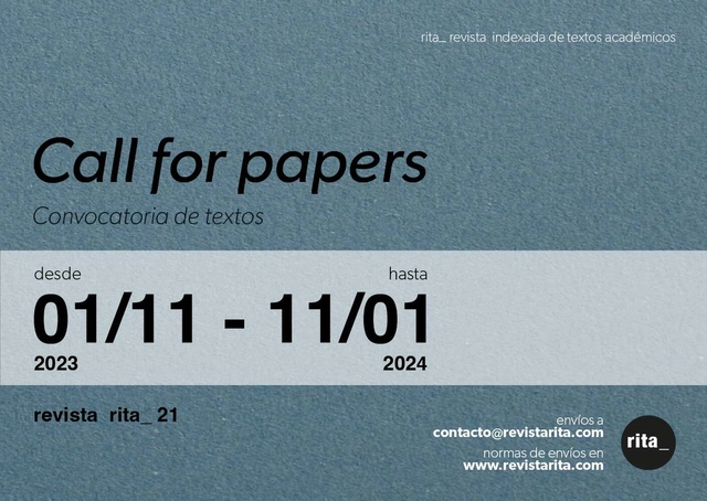 Revista rita_21: Convocatoria de textos académicos - Imagen Principal