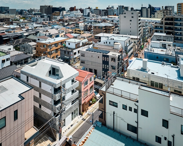 Apartment Complex in Omori-cho / SEITARO ASO ARCHITECTURE INC. - Drawings, Residential, Facade, Cityscape