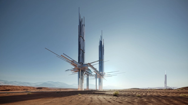 NEOM 公布两座沙特阿拉伯摩天大楼方案，未来派建筑 - 主图