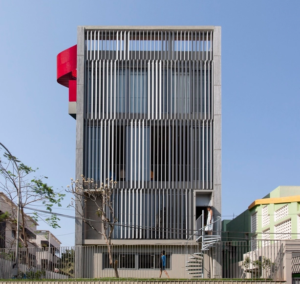Learning Center at Quest / KSM Architecture - Exterior Photography, Educational Architecture, Facade, Fence, Cityscape