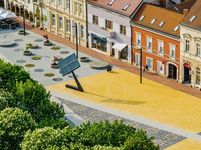 Reconstrucción de las plazas centrales de Koprivnica / NFO  - Fotografía exterior, Plaza, Jardín, Fachada