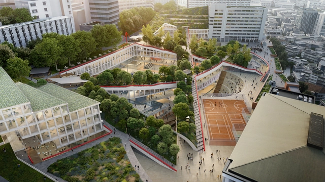OMA / 克里斯·范杜恩赢得‘弘益大学首尔新校园’设计，山体的延伸 - 主图