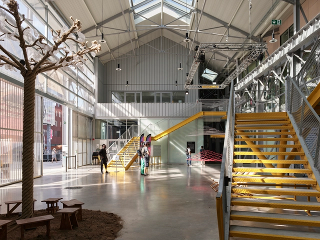  Third Space for Creatives  / Atelier d'Architecture Gardera-Pastre - Interior Photography, Cultural Center, Stairs, Bench, Table