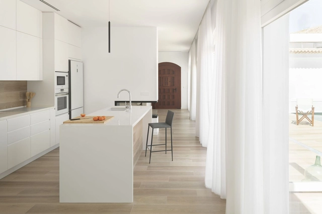 Casa Entrepátios / Z3 Arquitectura Interior - Fotografia de Interiores, Casas, Cozinha, Porta, Mesa, Cadeira