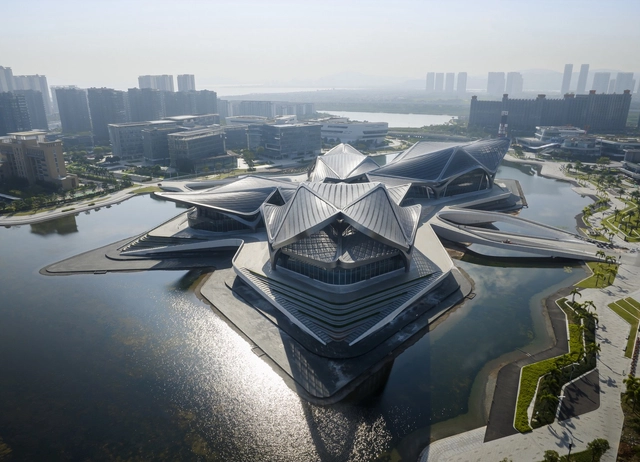 Zhuhai Jinwan Civic Art Center / Zaha Hadid Architects - Exterior Photography, Museum, Cityscape