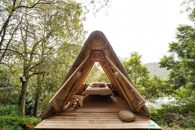 Prototipo KABINA / NODO Arquitectura + Naturaleza - Fotografía interior, Cabañas & Lodges, Jardín, Bosque