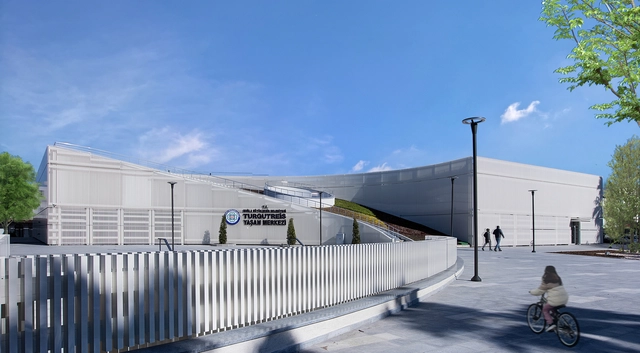 Centro comunitario de Turgutreis / UN Architectural Services - Fotografía exterior, Estacionamiento, Cierros, Fachada