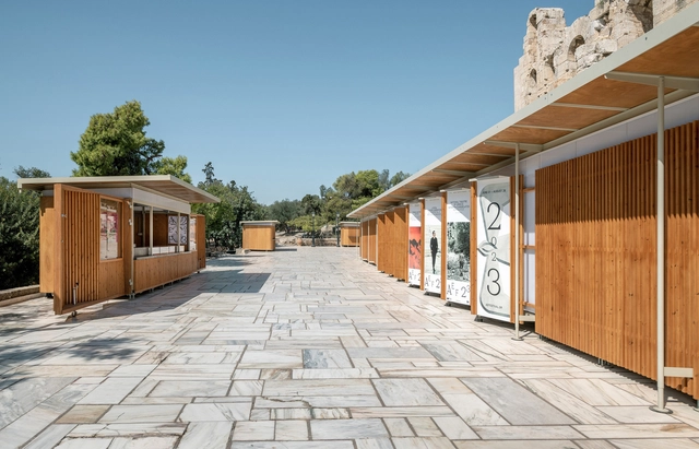 Demountable Pavilions for the Odeon Herodes Atticus / FLUX office - Exterior Photography, Pavilion, Courtyard, Door, Facade