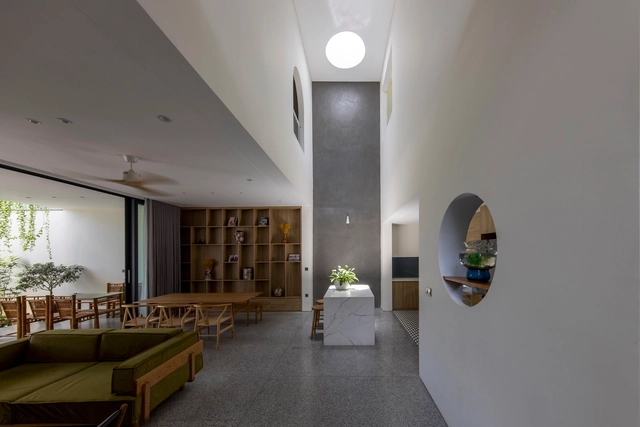 Bong San House / Dom Architect Studio - Interior Photography, Houses, Door, Table, Chair, Bench