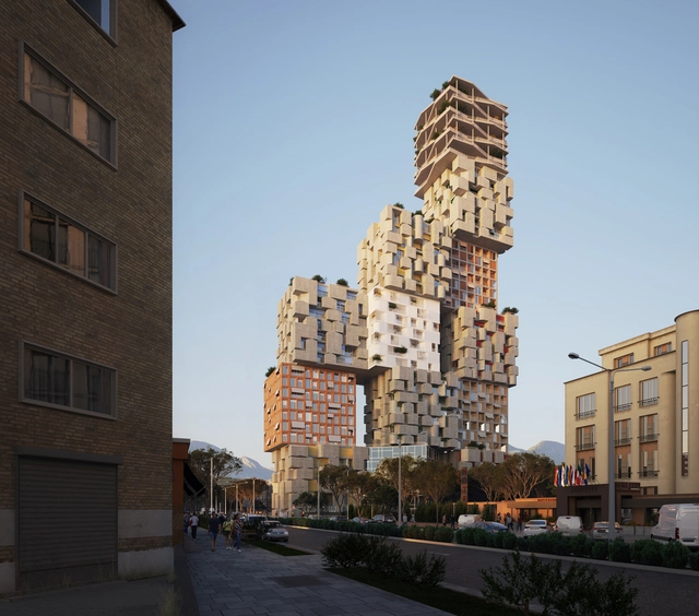 OODA divulga projeto para complexo vertical de uso misto em Tirana, Albânia - Imagem de Destaque