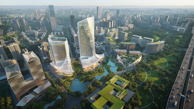 MVRDV vence concurso para projetar dois edifícios no Tianfu Software Park na China - Imagem de Destaque