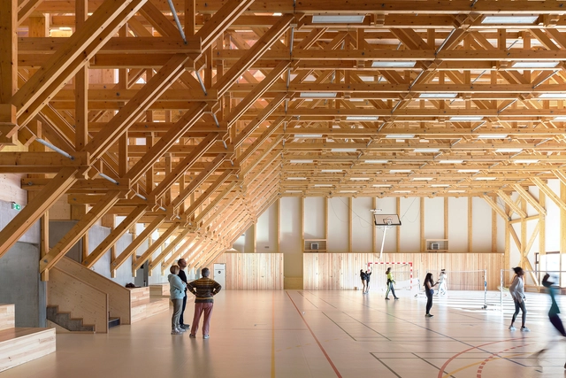 Ginásio de Esportes Jean Lamour / Studiolada - Fotografia de Interiores, Ginásio, Viga, Iluminação