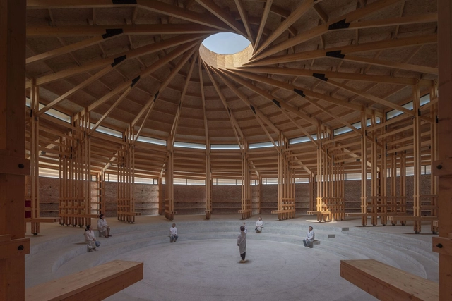 Prepared Rehmannia Root Crafts Exhibition Hall / LUO studio - Interior Photography, Exhibition Center, Beam, Arch