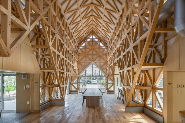 利尼莫台公用事业公司 / 东畑建筑事务所 + nanometer architecture - 室内图, 社区建筑, 拱, 梁, 表皮, 门