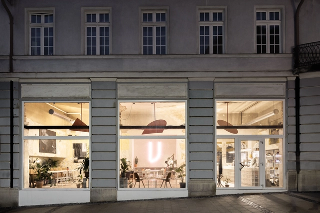 Café Výklad / Grau Architects - Interior Photography, Coffee Shop Interiors, Facade, Door, Column