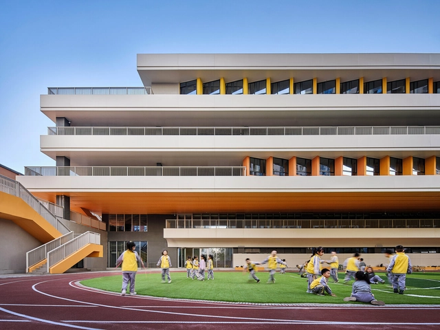 西安市未央路小学综合楼  / 中国建筑西北设计研究院 屈培青工作室 - 建筑图, 小学及初中, 表皮