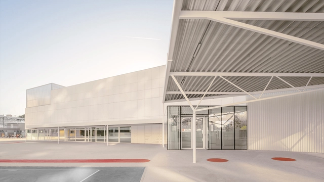 Pabellón Multisport / OAOB architecture - Fotografía interior, Escuelas, Fachada