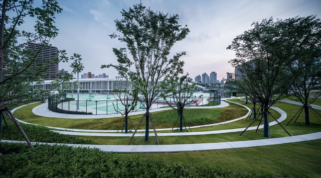 Xujiahui Sports Park / HPP Architects - Exterior Photography, Renovation, Garden, Facade