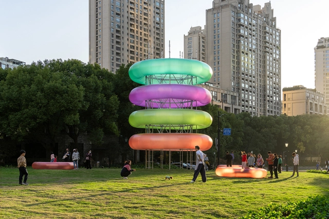“JUMP城市电场”公共艺术装置 / 大星吉子设计工作室 - 建筑图, 景观装置, 表皮, 拱, 城市