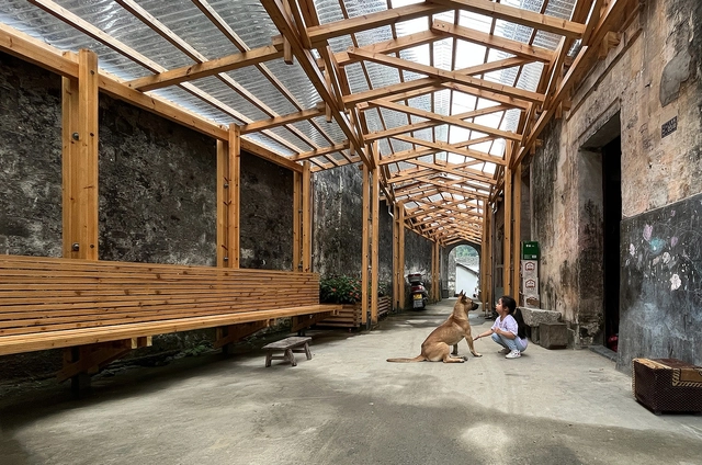 Corredor FW JI·Huizhou / IARA - Fotografia de Interiores, Instalações Temporárias, Viga, Fachada, Arco